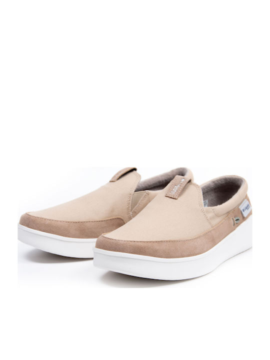 Συνθετικό Δέρμα Ανδρικά Slip-On Μπεζ