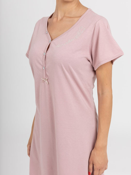 Dama Koupa Nightgown Maternity & Nursing Pink