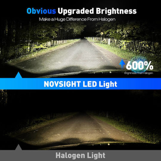NovSight Lamps Car & Motorcycle H4 LED 6500K Cold White 12V 70W 2pcs