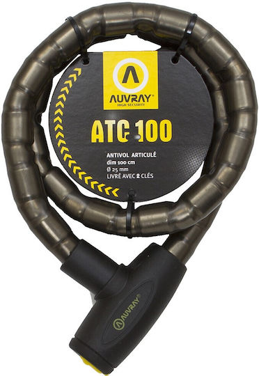 Auvray Cârlig antifurt motocicletă cu lungimea de 100cm Lacăt lanț motocicletă cu diametru 25mm