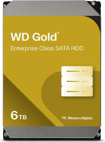 Western Digital Gold 6TB HDD Hard Drive 3.5" SATA III 7200rpm with 256MB Cache for NAS / Server WD6004FRYZ