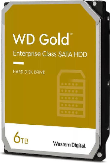 Western Digital Gold 6TB HDD Hard Drive 3.5" SATA III 7200rpm with 256MB Cache for NAS / Server WD6004FRYZ