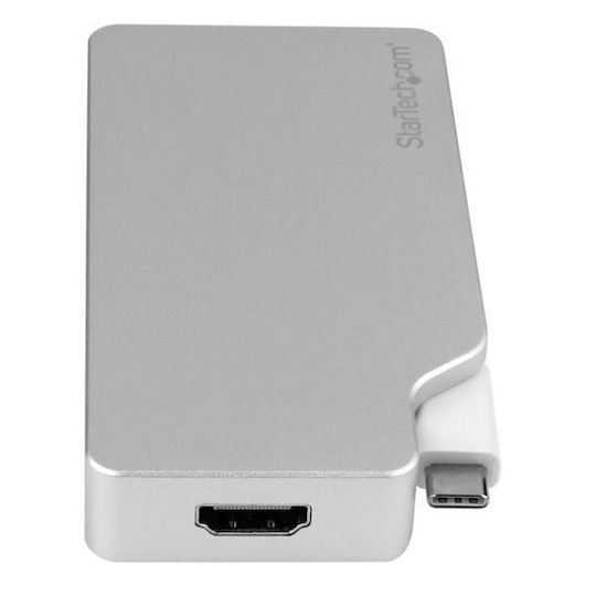 StarTech USB-C Docking Station με 4K Ασημί (CDPVGDVHDMDP)