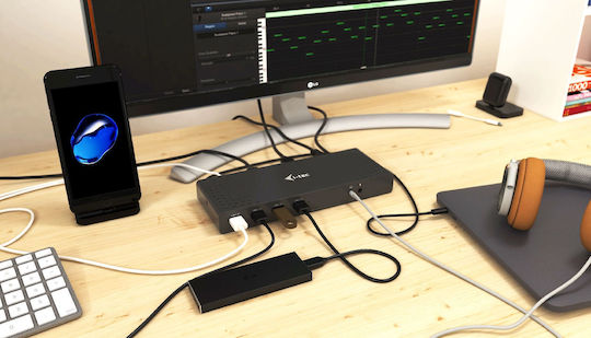 i-tec USB-C Docking Station with HDMI/DisplayPort 4K PD Ethernet and 3 Monitor Connection Grey (CADUAL4KDOCK)