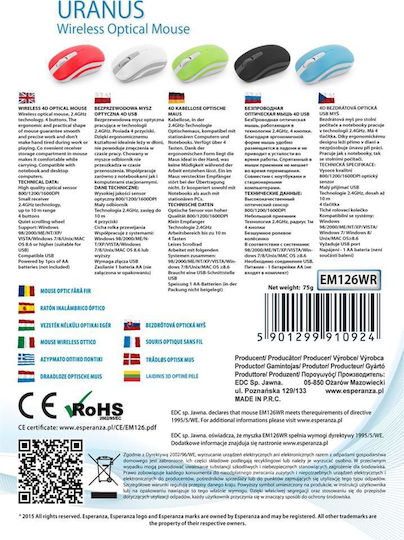 Esperanza Uranus Wireless Mouse Black