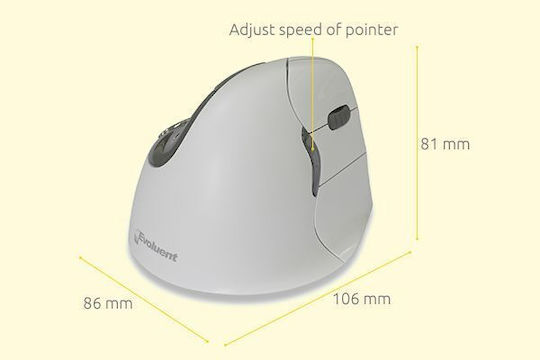 Bakker Elkhuizen Evoluent4 Right Bluetooth Kabellos Ergonomisch Maus Gray