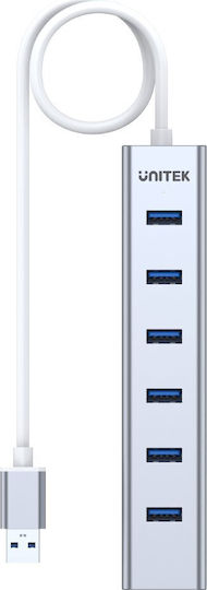 Unitek USB 3.0 Hub 7 Ports with USB-A Connection Silver
