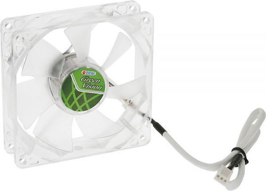 Titan Case Fan 92mm (1200rpm / 21.41cfm) Χωρίς Led Φωτισμό και Σύνδεση 3-Pin Πράσινο