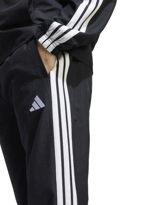 3-Stripes Woven Tracksuit Glossy with Elastic Black