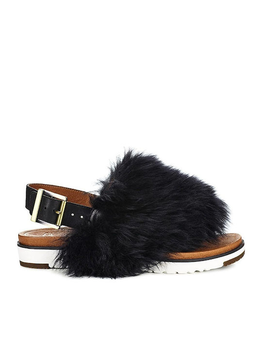 Holly Women's Flat Sandals in Black Color