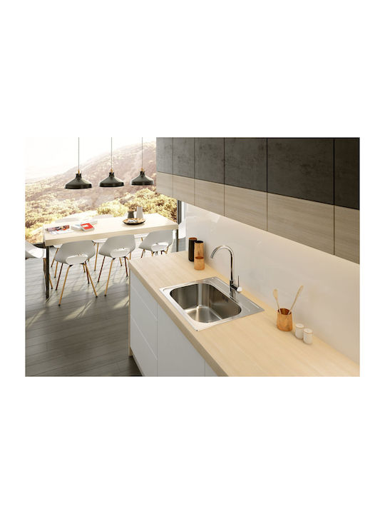Deante Ένθετος Νεροχύτης Inox με Μπαταρία Μ50xΠ60cm Ασημί