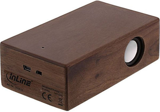 InLine Woodbrick Ηχείο Bluetooth 3W με Διάρκεια Μπαταρίας έως 8 ώρες Καφέ