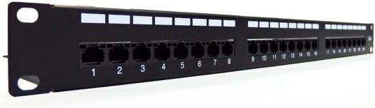 Digitus Cat 6 Пач панел за рафт 1U 19" 24 порта cat6 Черен