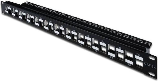 Digitus Patch Panel Abgeschirmt für Rack 1U 19" 24 Steckdosen Schwarz
