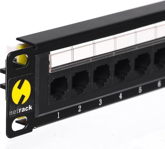 Hanging Cabinet 19" Netrack 6U/600x450mm Patch Panels Black Glass Doors Opening Sides