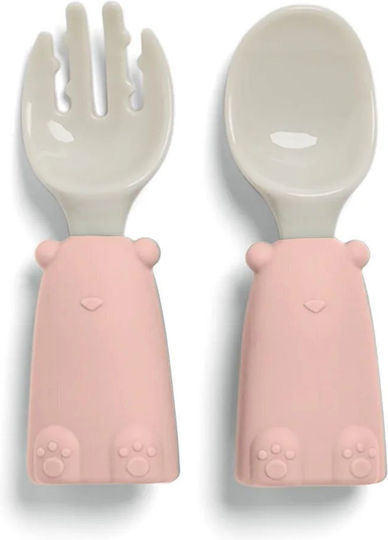 Mamas & Papas Feeding Set made of Silicone with Non-Slip Base Green 5pcs