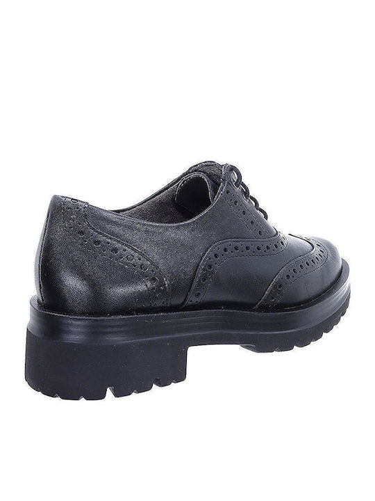 Women's Leather Oxford Shoes Black