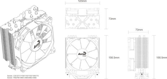 Aerocool Verkho 4 Ψύκτρα Επεξεργαστή για Socket 115x