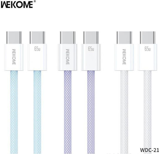 Technovo USB 2.0 Cable USB-C Male - USB-C 66W PD Purple 1m