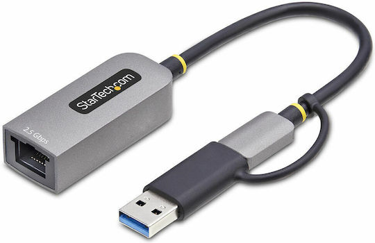 Startech 2.5GbE USB мрежов адаптер USB-C USB-A конвертор 3.2 Gen 1 Thunderbolt 3