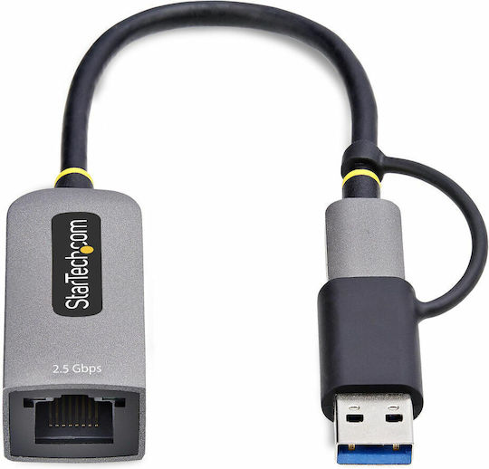 Startech 2.5GbE USB мрежов адаптер USB-C USB-A конвертор 3.2 Gen 1 Thunderbolt 3