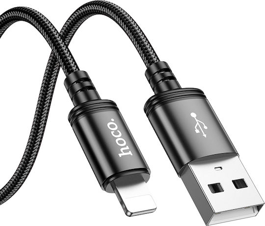 Hoco Usb A Редовна USB-A към Lightning кабел 18W Черен 2м