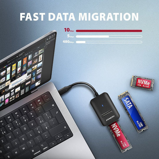 Axagon Θήκη για Σκληρό Δίσκο M.2 SATA III NVME με σύνδεση Type-C