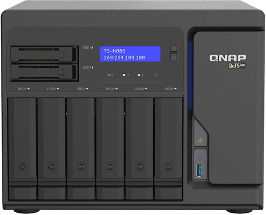 QNap TS-H886-D1602-8G NAS Tower με 6 θέσεις για HDD/SSD και 4 θύρες Ethernet