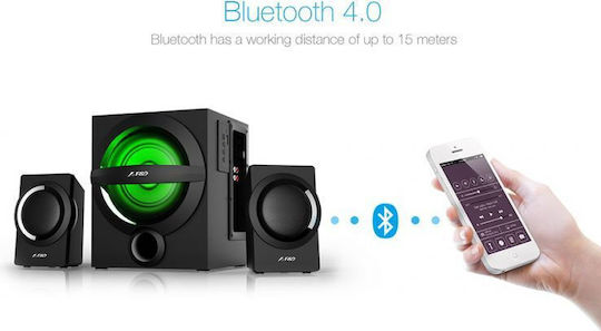 Fenda A140X Безжични компютърни тонколони Компютърни тонколони 2.1 с Bluetooth и мощност 37W в Черен цвят