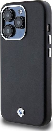 BMW Umschlag Rückseite Leder / Silikon / Kunststoff / Synthetisches Leder Schwarz (iPhone 14 Pro)