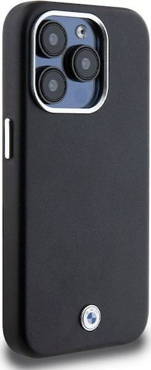 BMW Umschlag Rückseite Leder / Silikon / Kunststoff / Synthetisches Leder Schwarz (iPhone 14 Pro)