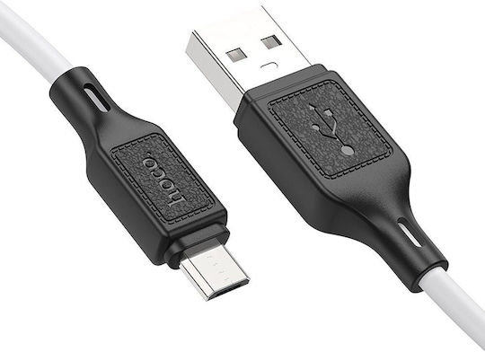 Hoco Regular USB 2.0 to micro USB Cable Λευκό 1m 1τμχ