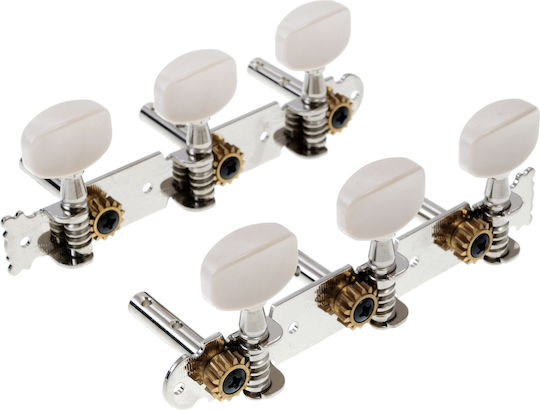 Gewa 3+3 Tuning Pegs for Electric guitar Fire&Stone Electric Guitar Tuning Keys Chrome Large Schaller Buttons, Chrome