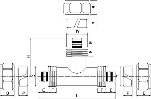 Invena Pipe Connection for Multilayer Pipe 16mm PA-08-002