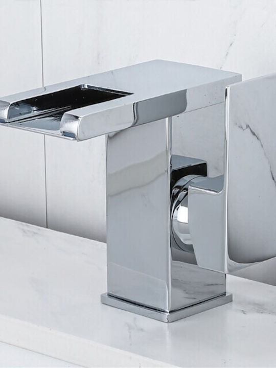 Bathroom Sink Faucet Blackswan Type M188 Short Chrome Model Waterfall Spout Led Size 12.5 Cm