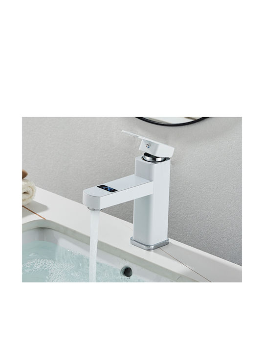 Bathroom Sink Faucet Blackswan Type M211 White Model Lcd Display Size 17.5 Cm