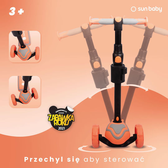 Sun Baby Kinderroller Flash 3-Rad mit Sitz für 3+ Jahre Pfirsich