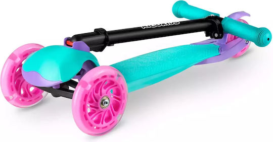 Ricokids Scuter Copii Pliabil Loco 3 Roți Roz Turcoaz