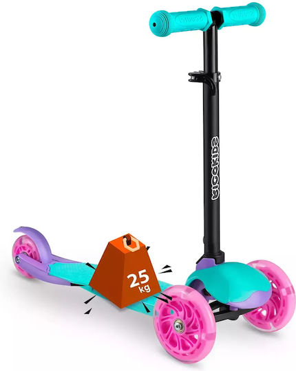 Ricokids Scuter Copii Pliabil Loco 3 Roți Roz Turcoaz