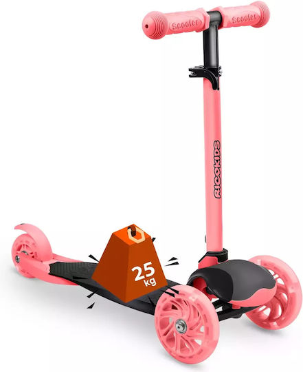 Ricokids Παιδικό Πατίνι Αναδιπλούμενο Loco Τρίτροχο Ροζ