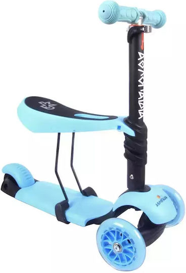 Athlopaidia Kids Scooter 3-Wheel with Seat for 3+ Years Light Blue