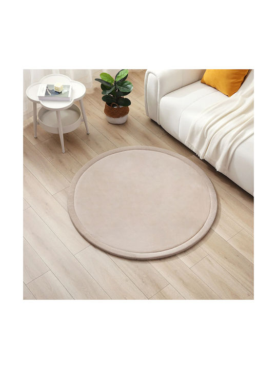 Hakuna Matte Παιδικό Χαλί Μπεζ Στρογγυλό με Διάμετρο 120cm Πάχους 25mm