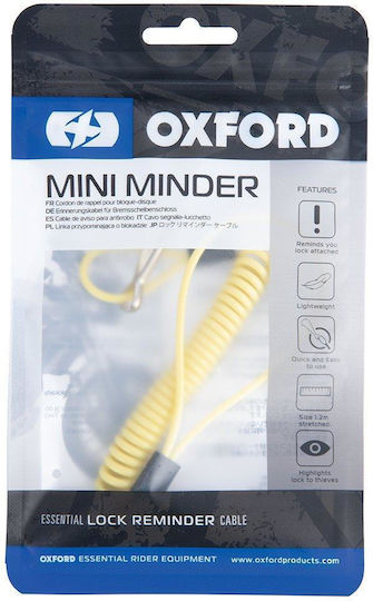 Oxford Mini Motorcycle Lock Reminder Cable in Yellow