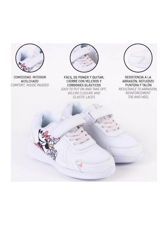 Kinder Sneakers mit Klettverschluss & Lichtern Weiß
