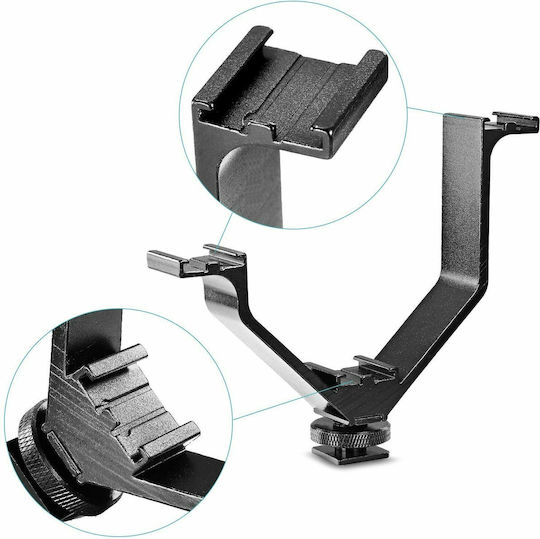 Neewer Aluminiumlegierung 5"/12,5 cm V-Form Dreifach 3 Universal Cold Shoe Halterung 10086390