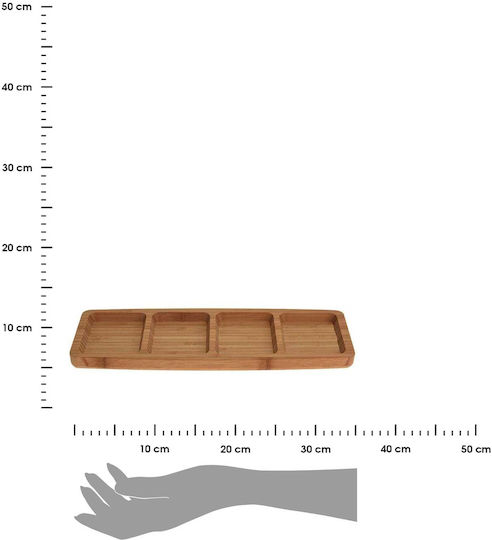 Excellent Houseware Dekorative Platte Braun 1Stück 33x10x1.8cm