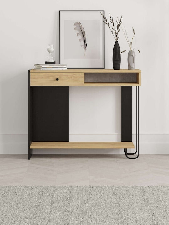 Sirius Konsole Sapphire Oak - Silky Black L100xB35xH79cm