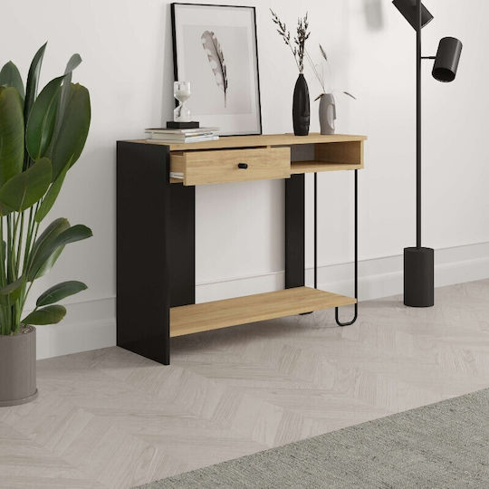 Sirius Конзолна маса от Дърво & Метал Sapphire Oak - Silky Black Д100xШ35xВ79cm