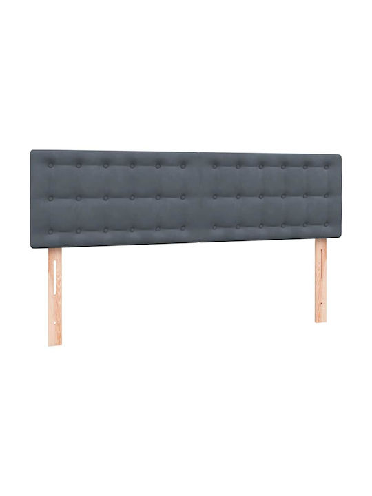 Doppelbett Bezogen mit Stoff Dunkelgrau mit Lattenrost & Matratze 160x210cm