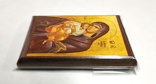 Virgin Mary Christ Glykophilousa "Icon Frame Category Paper Krn No 00 Dimension 6.5cm X 9.5cm" Icon Wood MDF S&k Byzantine Icons